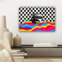 Hamburger - Stippen - Golven - Kleuren canvas 2cm klein -sfeer6