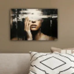 Hand - Gezicht - Strepen - Abstract canvas 2cm klein -sfeer3