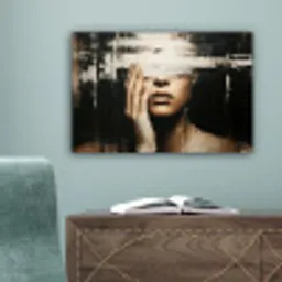 Hand - Gezicht - Strepen - Abstract canvas 2cm klein -sfeer4