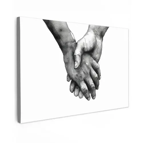 Handen - Zwart - Modern - Kunst canvas 2cm klein -z3d