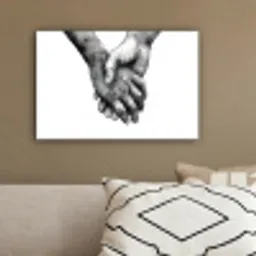 Handen - Zwart - Modern - Kunst canvas 2cm klein -sfeer3