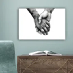 Handen - Zwart - Modern - Kunst canvas 2cm klein -sfeer4