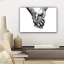 Handen - Zwart - Modern - Kunst canvas 2cm klein -sfeer6