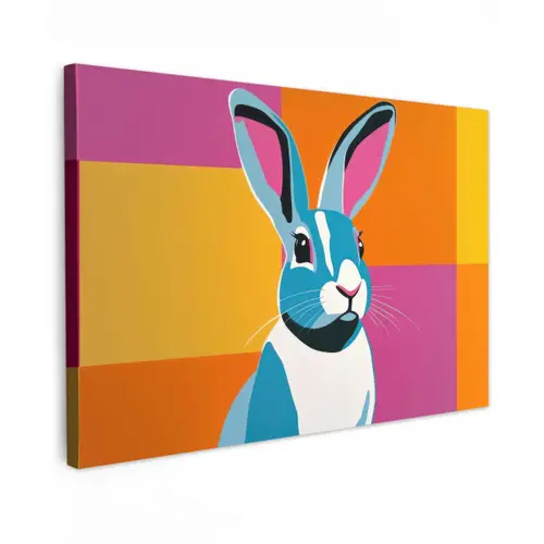 Haas - Kleurvakken - Oren - Roze canvas 2cm klein -z3d