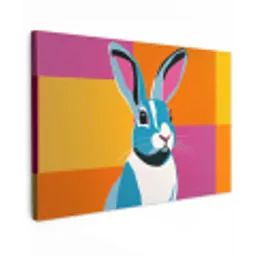 Haas - Kleurvakken - Oren - Roze canvas 2cm klein -z3d