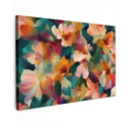 Harmonieus - Abstracte bloemen - Warme tinten canvas 2cm klein -z3d