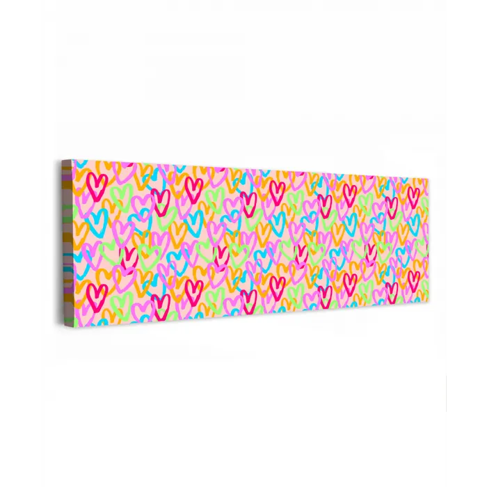 Hart - Neon - Patroon - Kleur canvas 2cm klein 828 -z3d