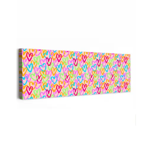 Hart - Neon - Patroon - Kleur canvas 2cm klein 828 -z3d