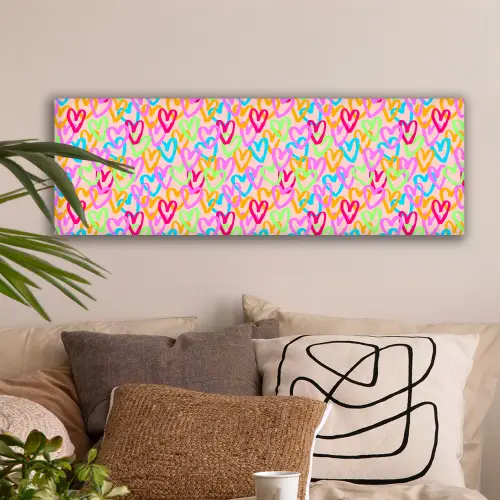 Hart - Neon - Patroon - Kleur canvas 2cm klein 828 -sfeer1