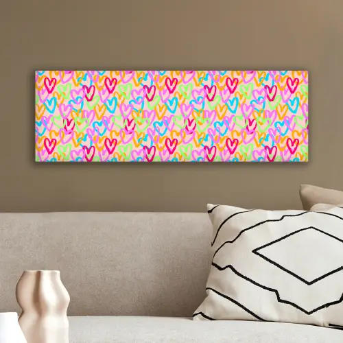 Hart - Neon - Patroon - Kleur canvas 2cm klein 828 -sfeer3