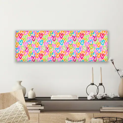 Hart - Neon - Patroon - Kleur canvas 2cm klein 828 -sfeer6