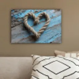 Hart - Touw - Hout - Rustiek canvas 2cm klein -sfeer3