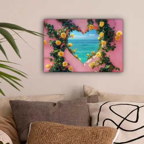 Hart - Zee - Muur canvas 2cm klein -sfeer1