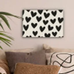 Hartjes - Zwart - Beige canvas 2cm klein -sfeer1