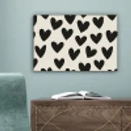 Hartjes - Zwart - Beige canvas 2cm klein -sfeer4