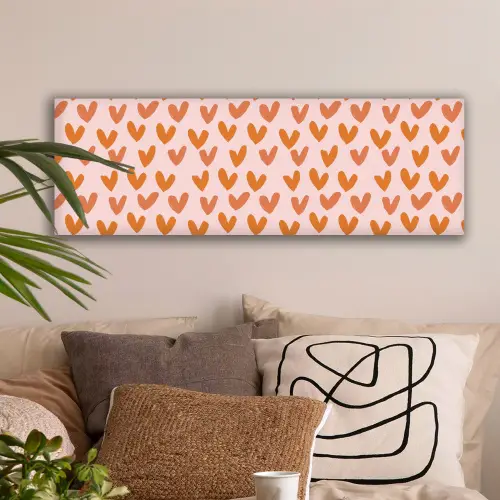 Hartjes - Getekend - Oranje canvas 2cm klein 828 -sfeer1