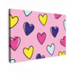 Hartjes - Valentijn - Patroon - Kleurrijk canvas 2cm klein -z3d
