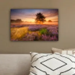 Heidelandschap met een boom canvas 2cm klein -sfeer3