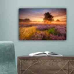 Heidelandschap met een boom canvas 2cm klein -sfeer4