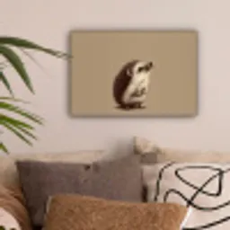 Egel - Snuitje - Bruin - Stekels canvas 2cm klein -sfeer1