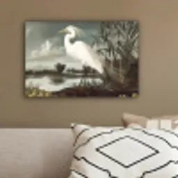 Reiger - Planten - Wolken - Wit canvas 2cm klein -sfeer3