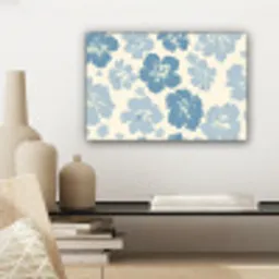 Hibiscusbloemen - Blauw - Patroon - Tropisch canvas 2cm klein -sfeer6