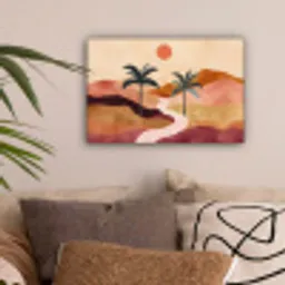 Heuvels - Palmbomen - Abstract canvas 2cm klein -sfeer1
