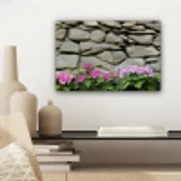 Hortensia’s - Stenen - Muur - Bloemen canvas 2cm klein -sfeer6