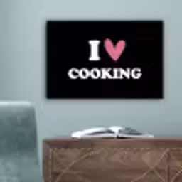 I love cooking - Koken - Hartje - Kookliefhebber - Kok - Spreuken canvas 2cm klein -sfeer4