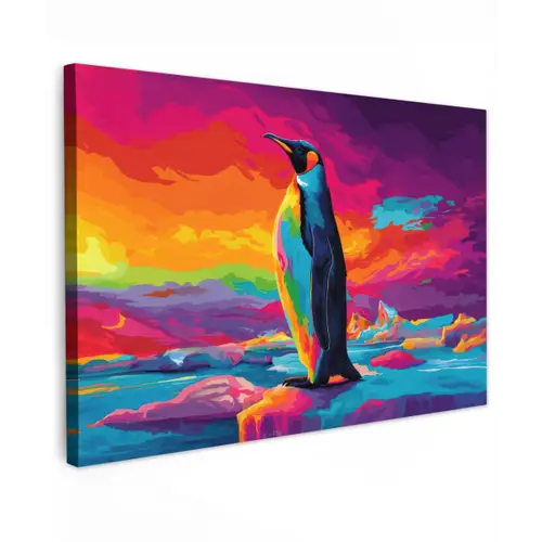 Ijsschots - Pinguïn - Abstract - Lucht canvas 2cm klein -z3d