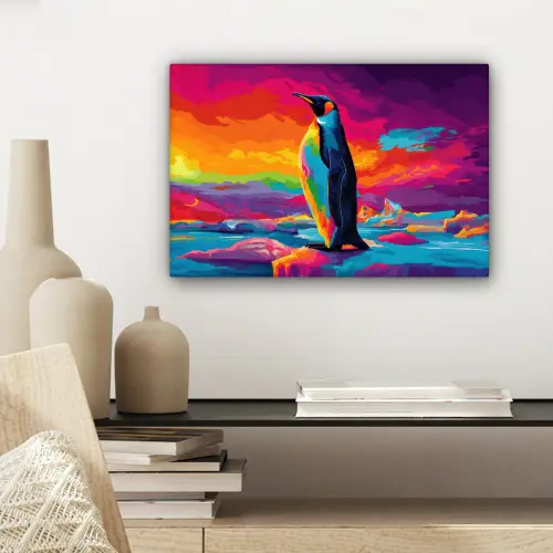 Ijsschots - Pinguïn - Abstract - Lucht canvas 2cm klein -sfeer6