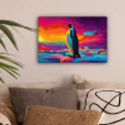 Ijsschots - Pinguïn - Abstract - Lucht canvas 2cm klein -sfeer1