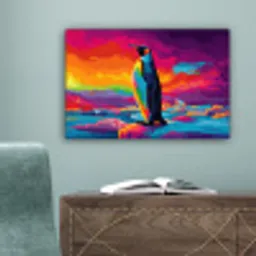 Ijsschots - Pinguïn - Abstract - Lucht canvas 2cm klein -sfeer4