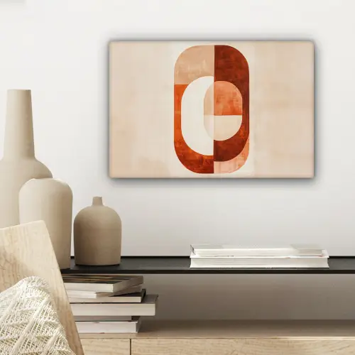 Illustratie - Abstract - Vormen - Rood canvas 2cm klein -sfeer6