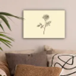 Illustratie - Zwart - Roos canvas 2cm klein -sfeer1