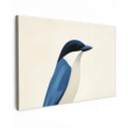Illustratie - Blauw - Vogel canvas 2cm klein -z3d