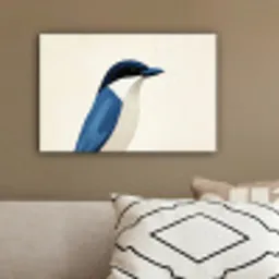 Illustratie - Blauw - Vogel canvas 2cm klein -sfeer3