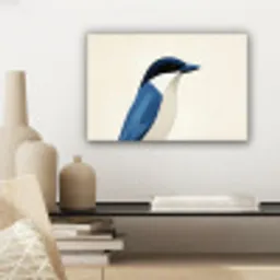 Illustratie - Blauw - Vogel canvas 2cm klein -sfeer6