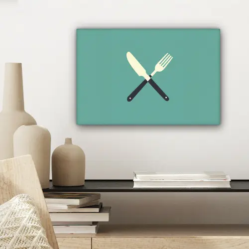 Illustratie - Blauw - Bestek canvas 2cm klein -sfeer6