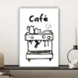 Illustratie - Café - Koffiemachine - Kopjes canvas 2cm klein -sfeer6
