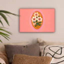 Illustratie - Bloemen - Rand - Roze canvas 2cm klein -sfeer1