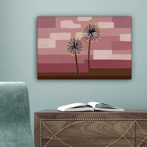 Illustratie - Bloemen - Vlakken - Abstract canvas 2cm klein -sfeer4