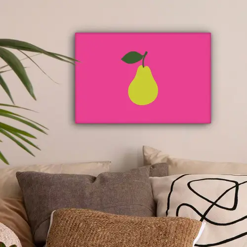 Illustratie - Fruit - Peer - Groen canvas 2cm klein -sfeer1