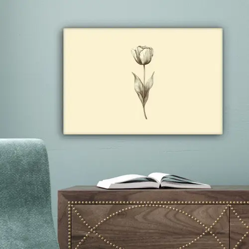 Illustratie - Tulp - Zwart canvas 2cm klein -sfeer4