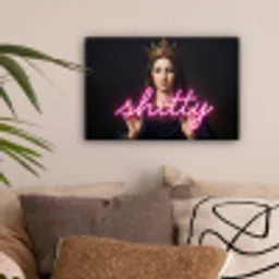 Ironisch - Tekst - Neon canvas 2cm klein -sfeer1
