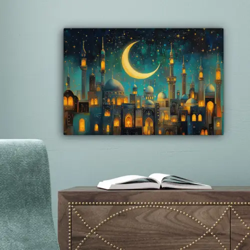 Islamitisch - Moskee - Ramadan - Islam canvas 2cm klein -sfeer4