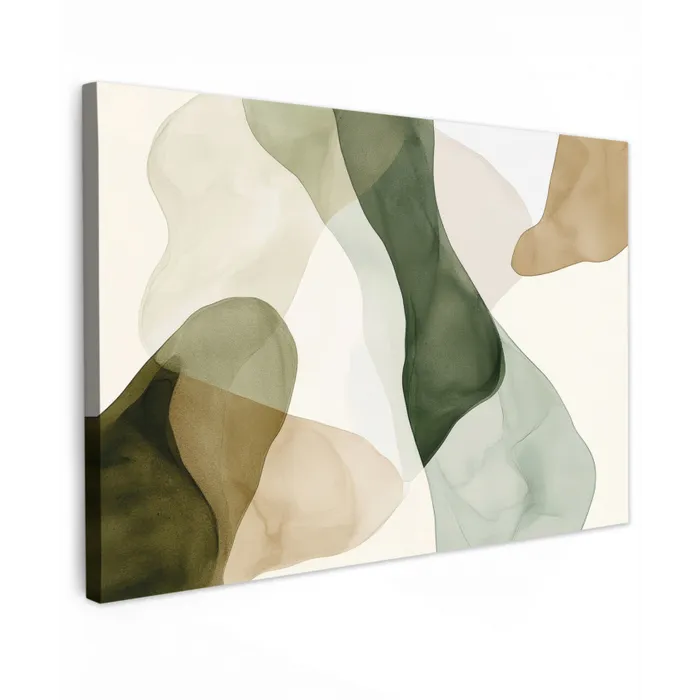 Japandi - Abstract - Groen canvas 2cm klein -z3d