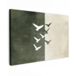 Japandi - Vogel - Groen canvas 2cm klein -z3d