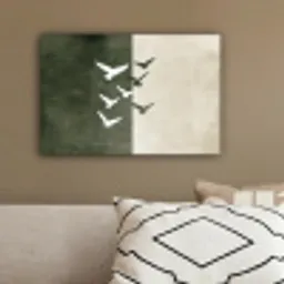 Japandi - Vogel - Groen canvas 2cm klein -sfeer3