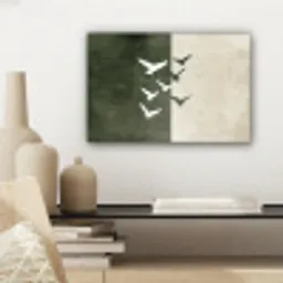 Japandi - Vogel - Groen canvas 2cm klein -sfeer6